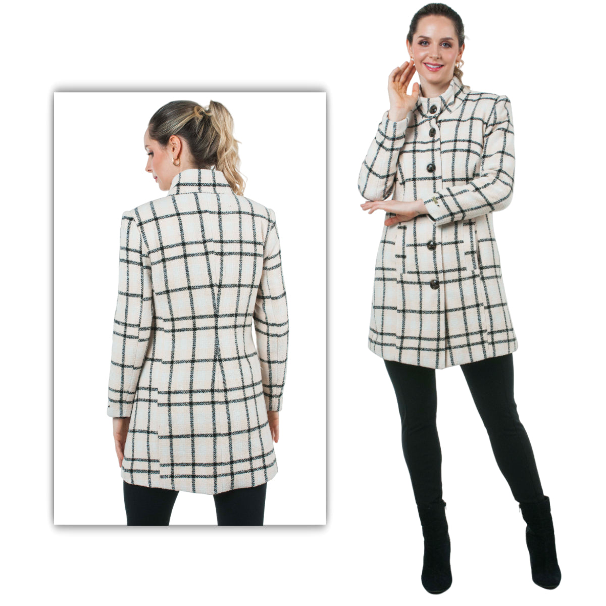 Abrigo de cuadros AB33875