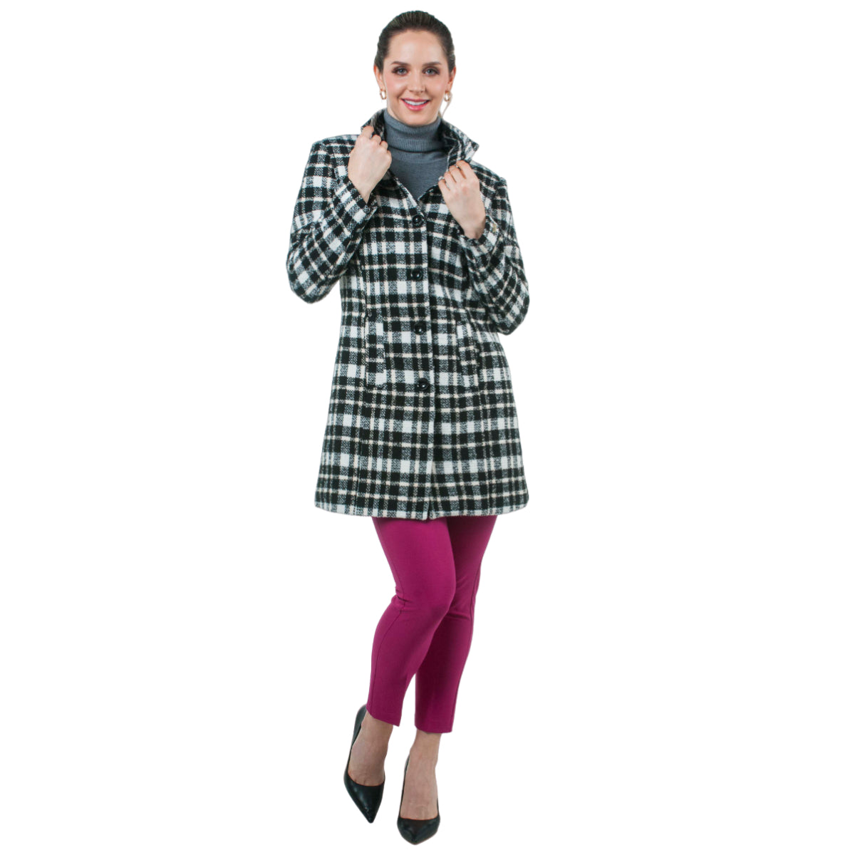 Abrigo de cuadros AB33875